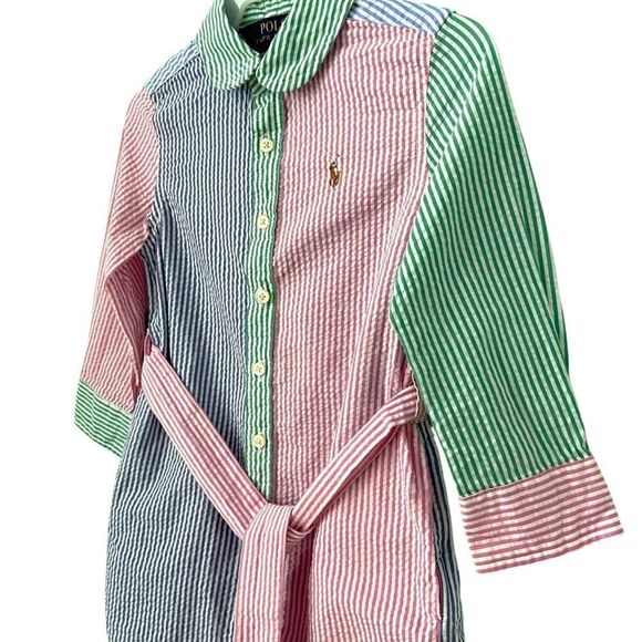Polo Ralph Lauren Girls' Seersucker Fun Shirtdress in Size 2T - Picture 10 of 11